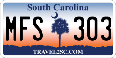 SC license plate MFS303