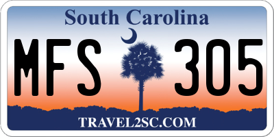 SC license plate MFS305