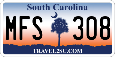SC license plate MFS308