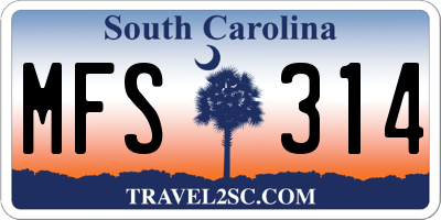 SC license plate MFS314
