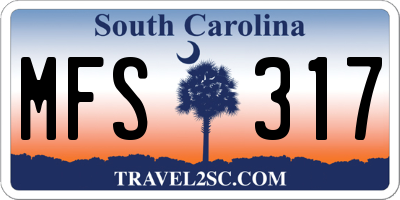 SC license plate MFS317