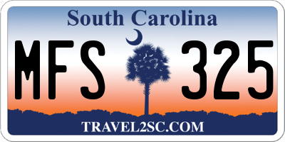 SC license plate MFS325