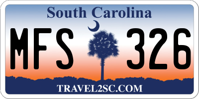 SC license plate MFS326
