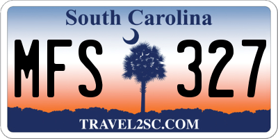 SC license plate MFS327