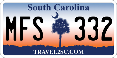 SC license plate MFS332