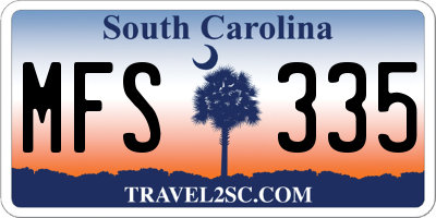 SC license plate MFS335