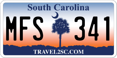 SC license plate MFS341