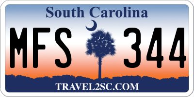 SC license plate MFS344