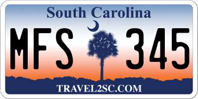 SC license plate MFS345