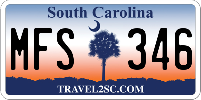 SC license plate MFS346