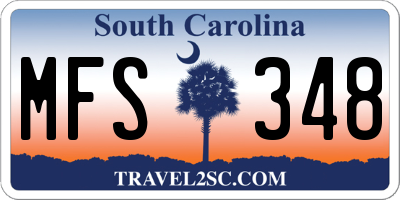 SC license plate MFS348