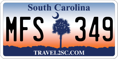 SC license plate MFS349