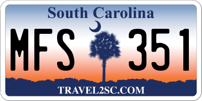 SC license plate MFS351