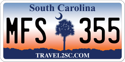 SC license plate MFS355