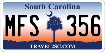 SC license plate MFS356