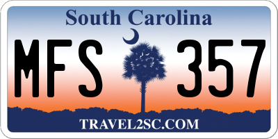 SC license plate MFS357