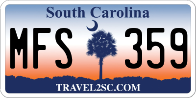 SC license plate MFS359