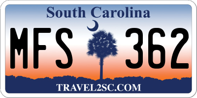 SC license plate MFS362