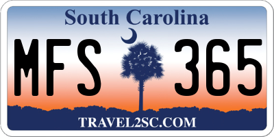 SC license plate MFS365