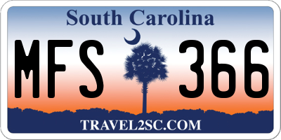 SC license plate MFS366
