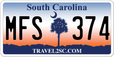SC license plate MFS374