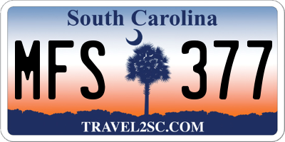 SC license plate MFS377
