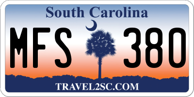 SC license plate MFS380