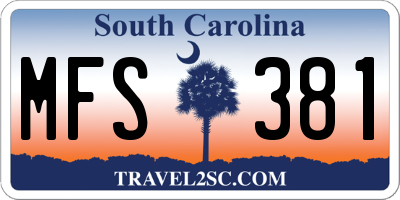 SC license plate MFS381
