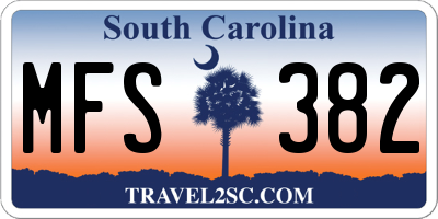 SC license plate MFS382