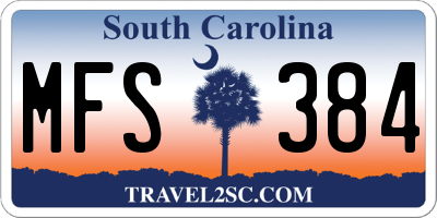 SC license plate MFS384