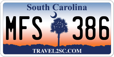 SC license plate MFS386