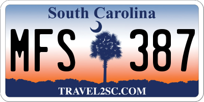 SC license plate MFS387