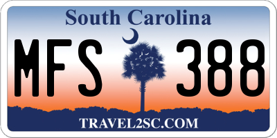 SC license plate MFS388