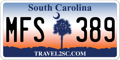 SC license plate MFS389
