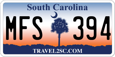 SC license plate MFS394