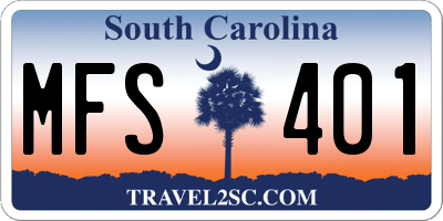 SC license plate MFS401