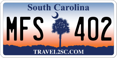 SC license plate MFS402