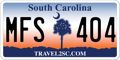 SC license plate MFS404