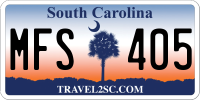 SC license plate MFS405