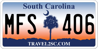 SC license plate MFS406