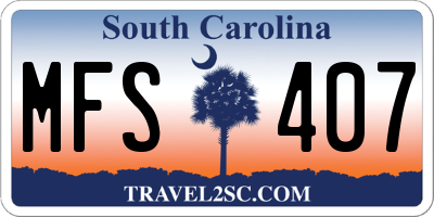 SC license plate MFS407