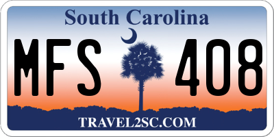 SC license plate MFS408