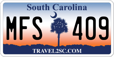 SC license plate MFS409