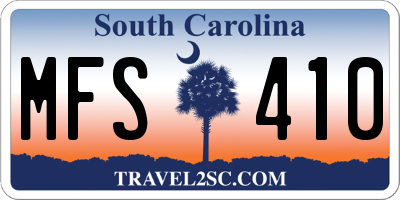SC license plate MFS410