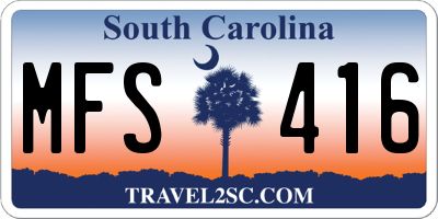 SC license plate MFS416