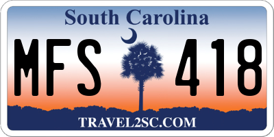 SC license plate MFS418