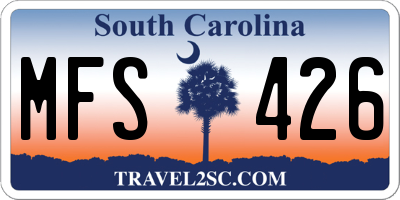 SC license plate MFS426