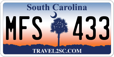 SC license plate MFS433