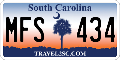 SC license plate MFS434