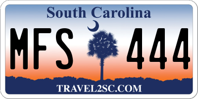 SC license plate MFS444